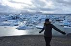 Visita ao lago cheio de icebergs aos pés da geleira Vatnajökull, no Parque de Skaftafell, no sul da Islândia